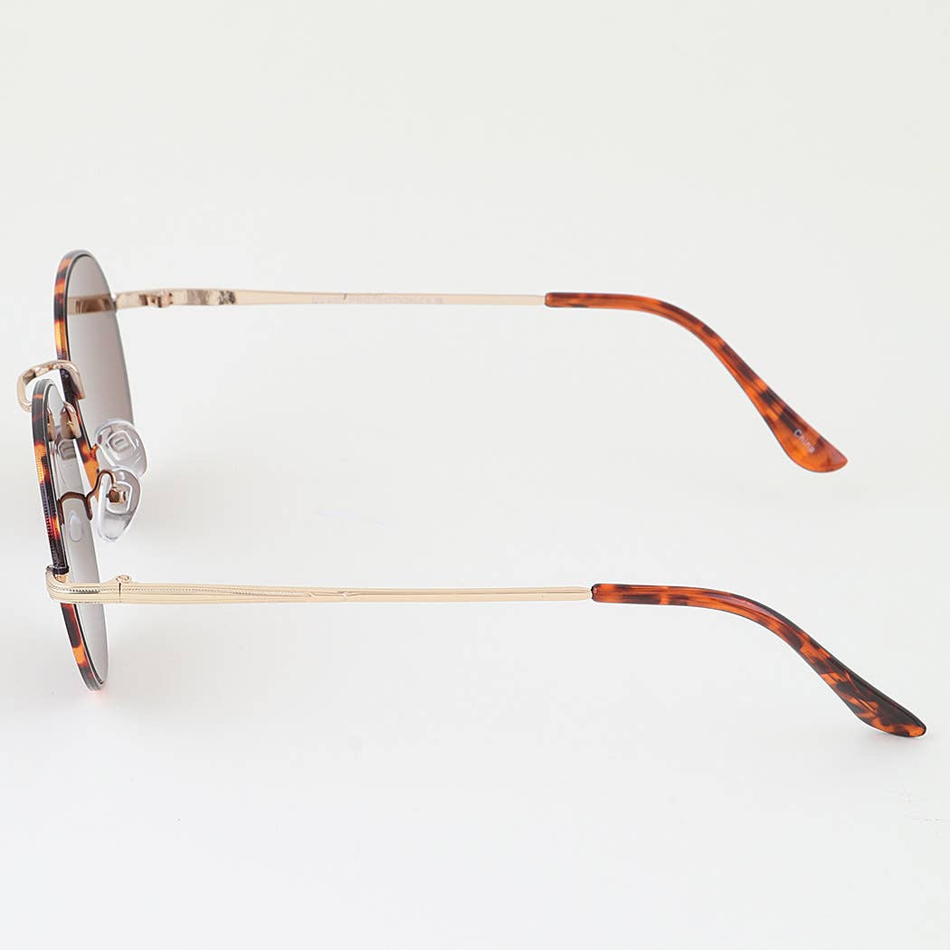Tortoise Minimal Frame Tinted Sunglasses