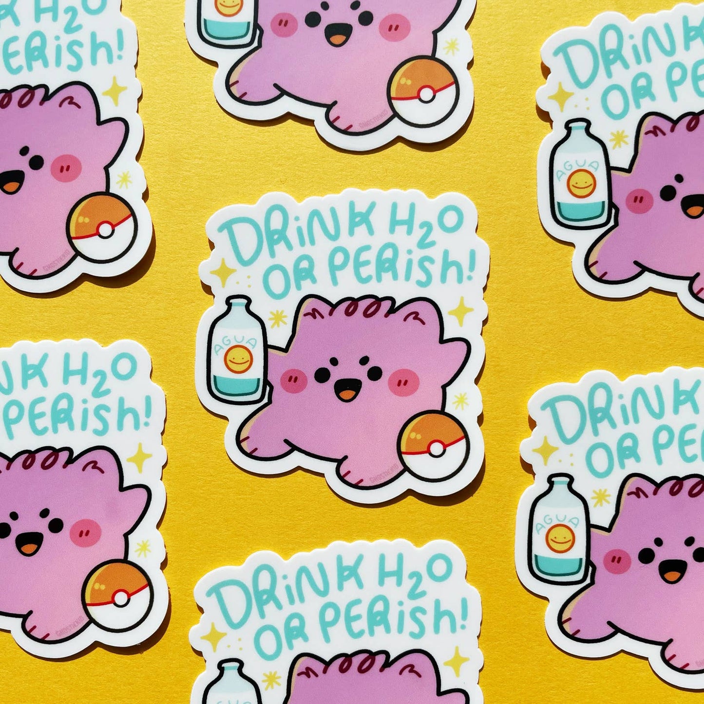Ghostiekid • Gengar Drink Water Vinyl Sticker