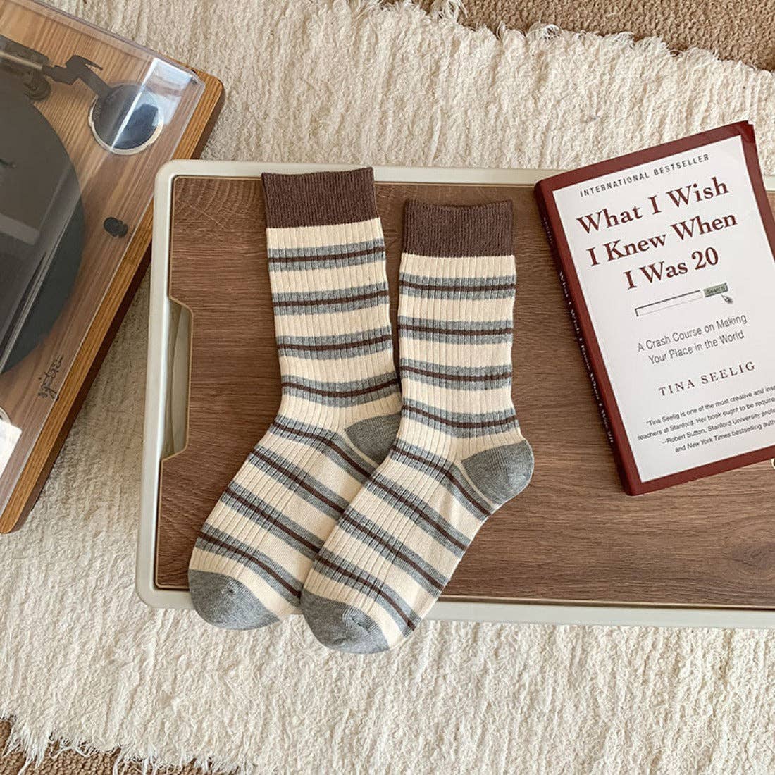 Striped-Ribbed Women's Socks