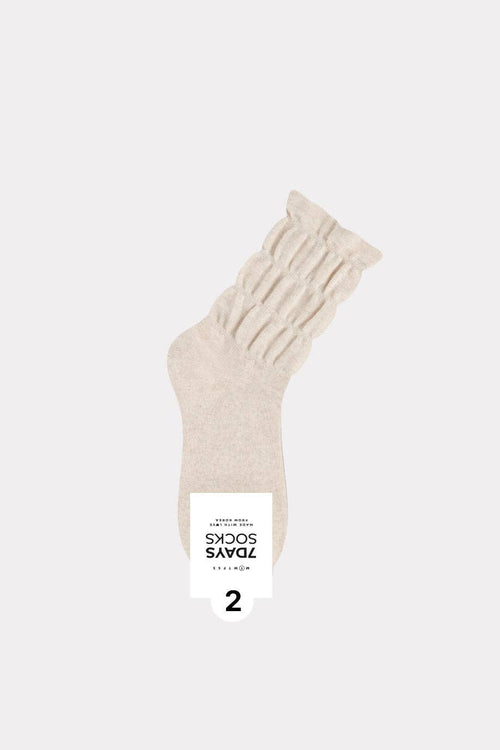 7DAYSSOCKS • Women's Crew Daily Non Binding Shirring Solid Socks