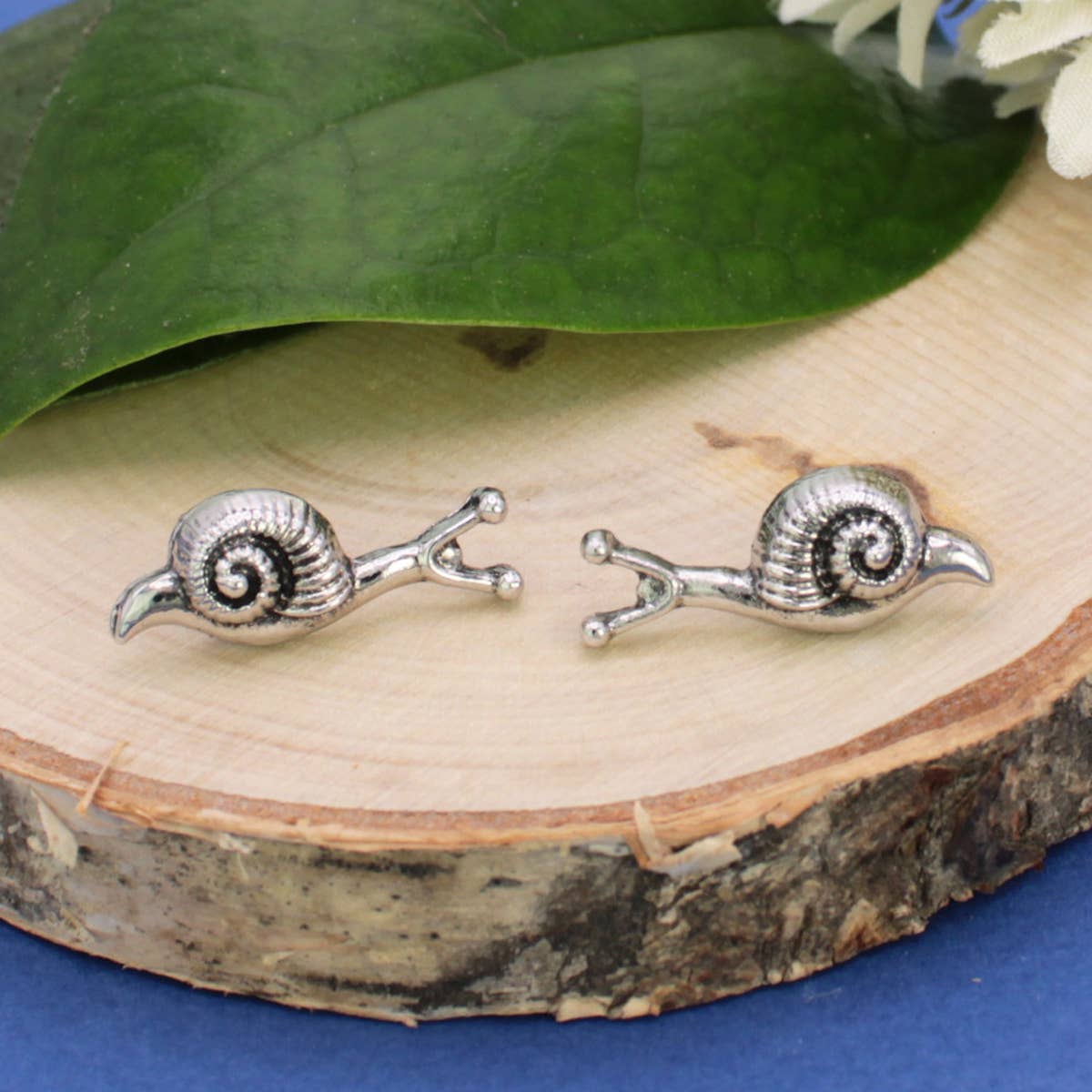 Garden Dweller Silver Color Snail Post Earrings