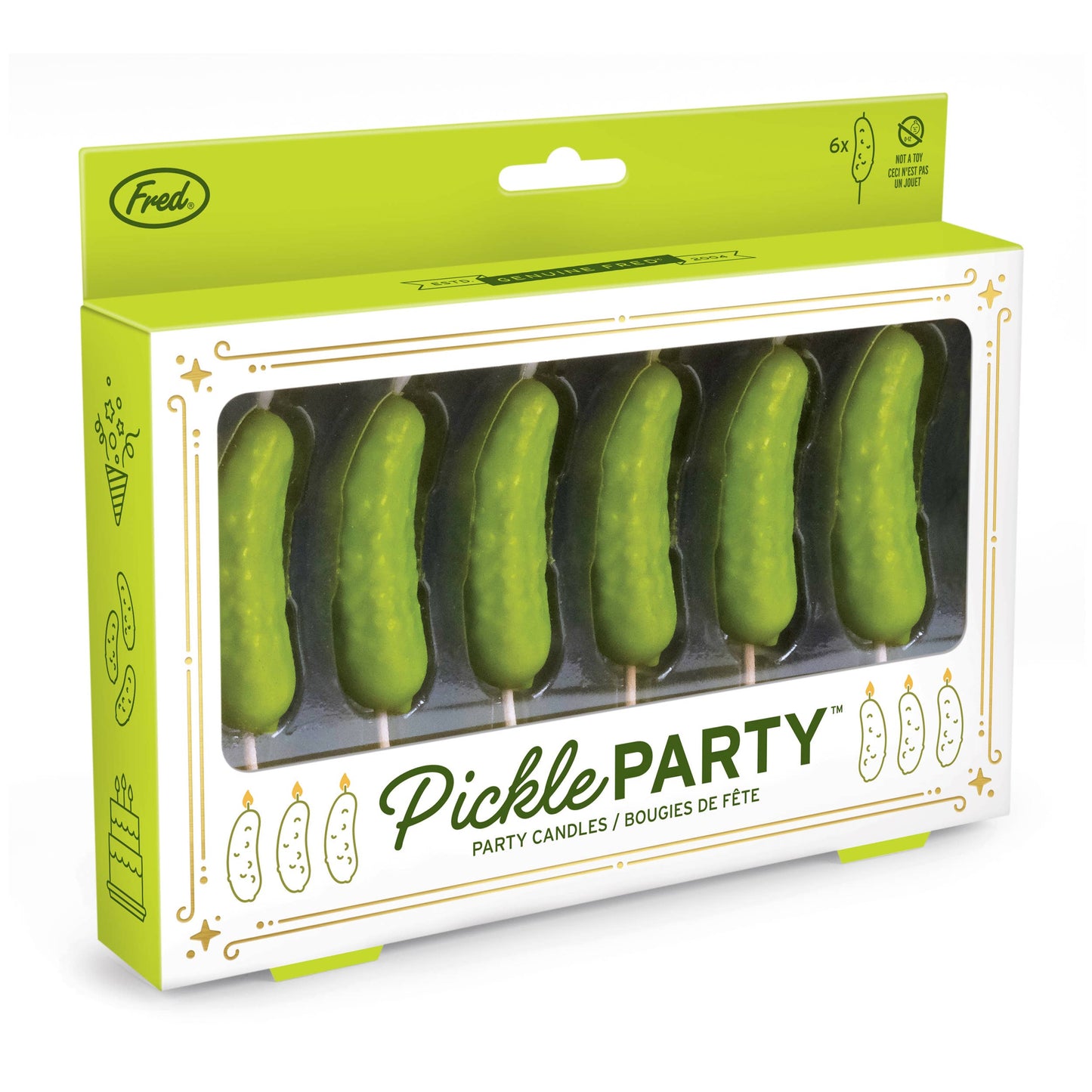 PICKLE PARTY Cake Candles, Set of 6