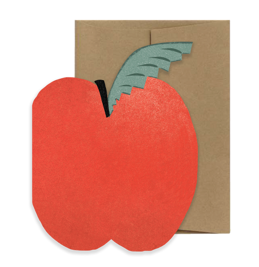 Apple, Die-Cut Blank Greeting Card