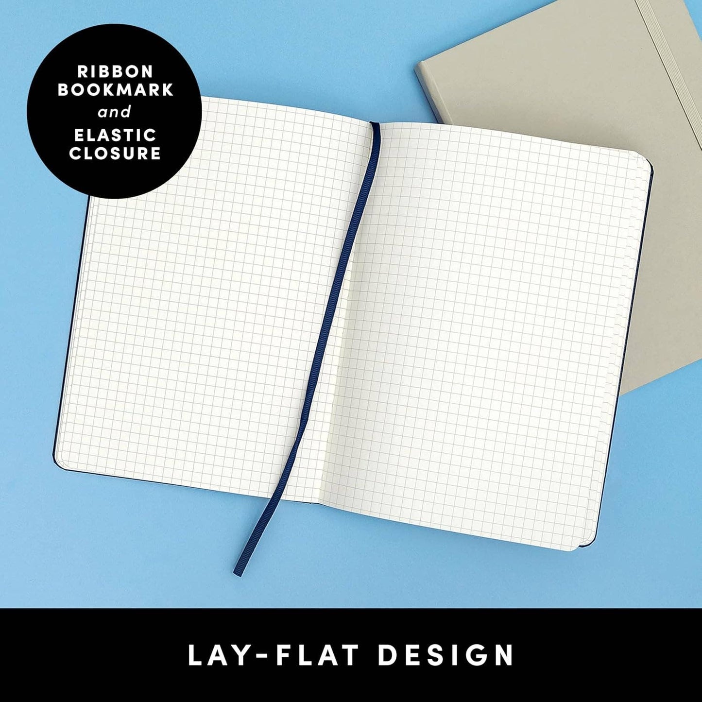 Grid Casebound Journal Notebook, 160 pages