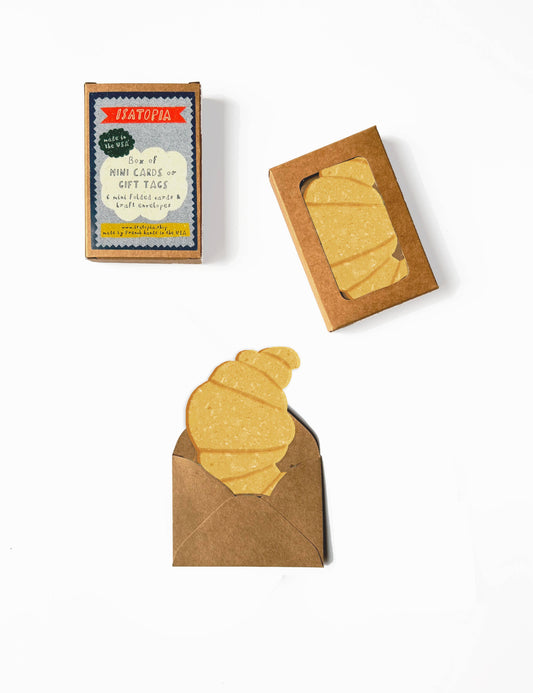 Croissant, Mini Die-Cut Blank Greeting Cards, Box of 6