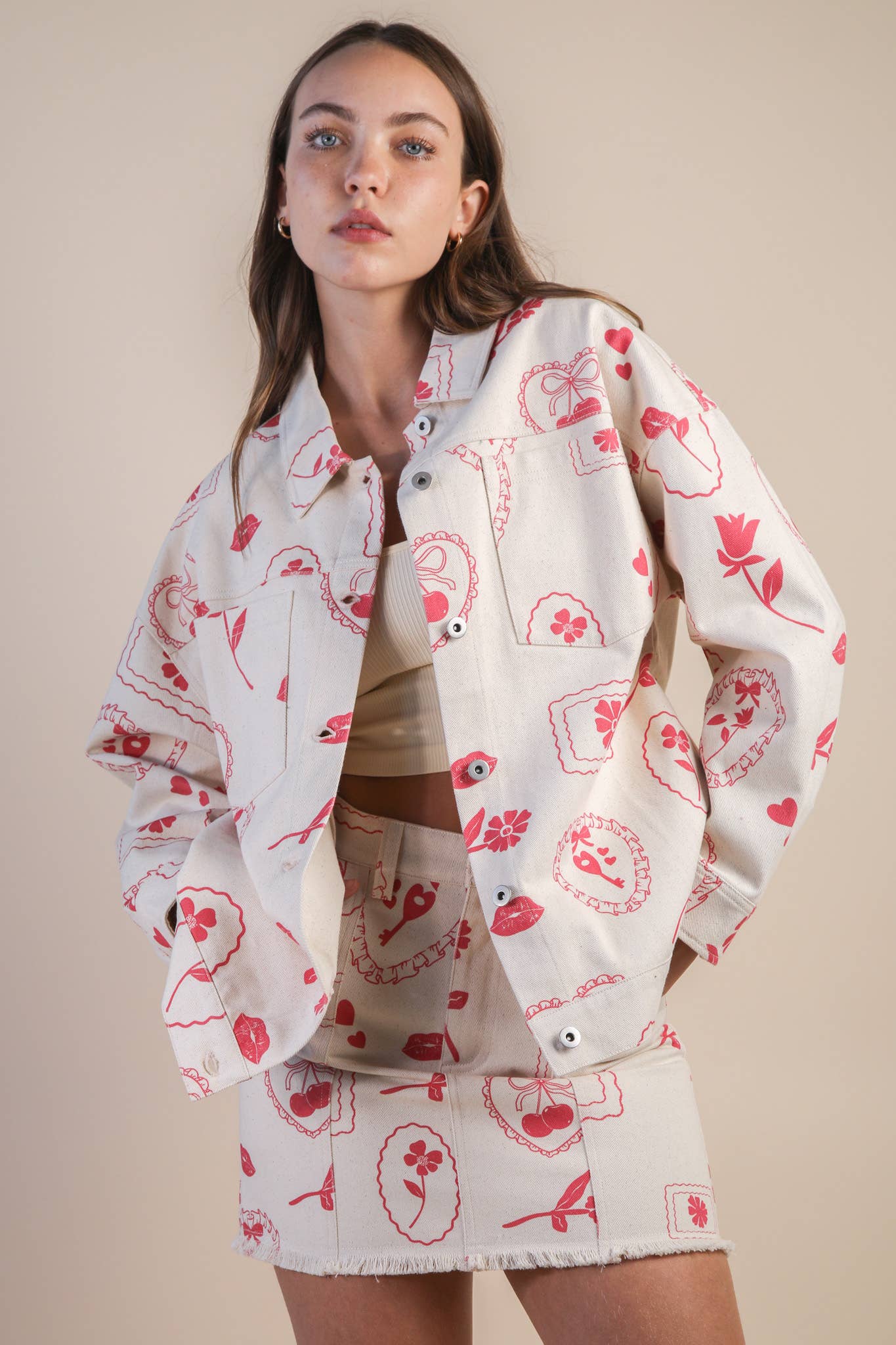 Very J • Valentine’s Oversized Graphic Jacket Shacket