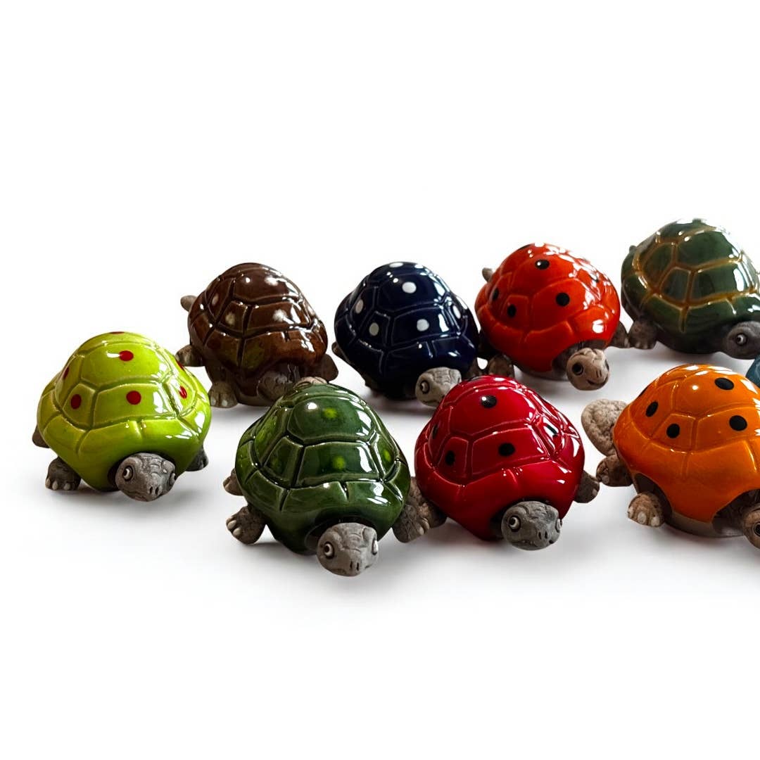 Moving Ceramic Handmade Clay Turtle Figurine