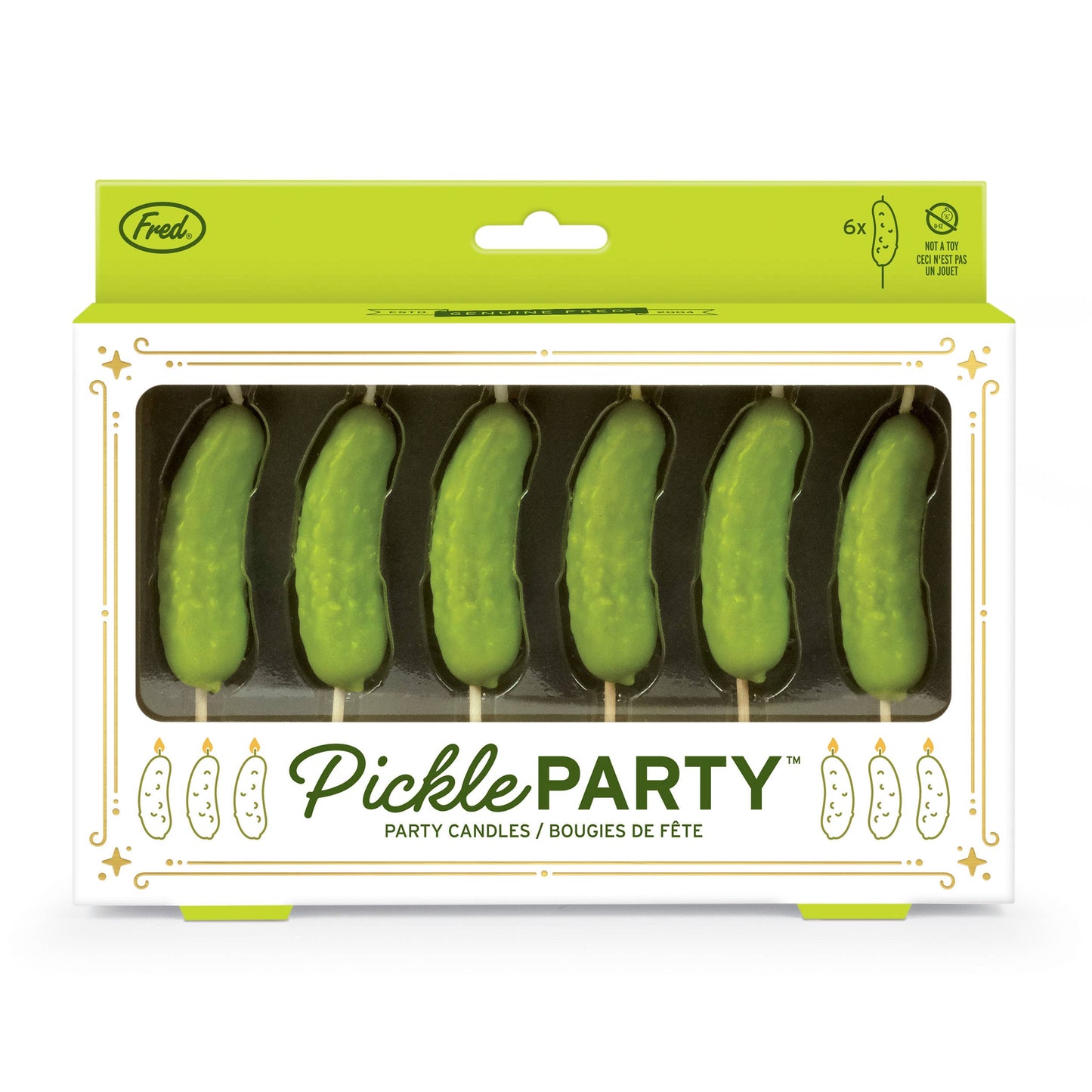 PICKLE PARTY Cake Candles, Set of 6