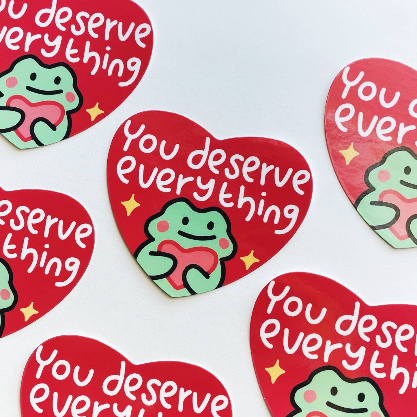 Ghostiekid • You Deserve Everything Frog Valentine's Day Vinyl Sticker