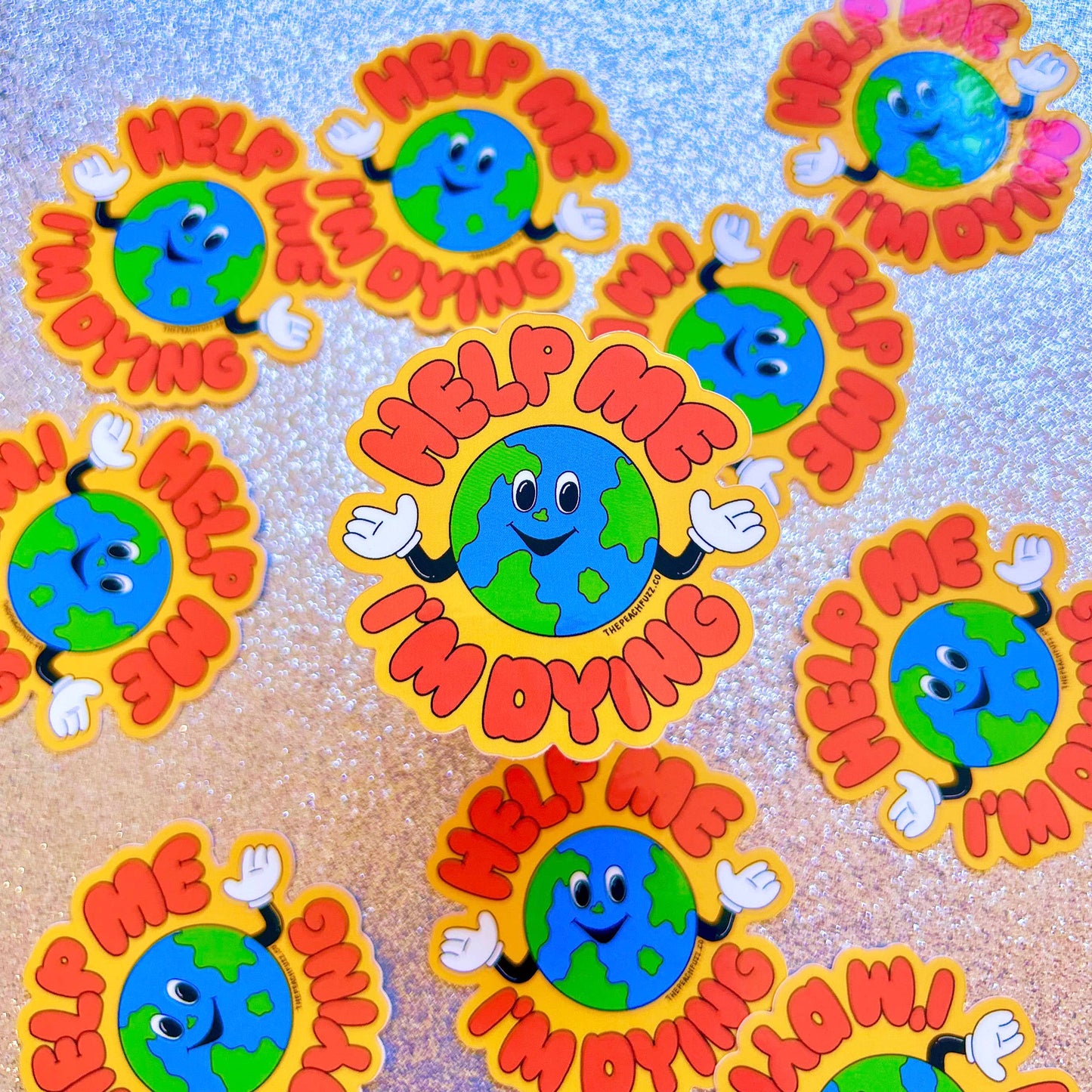 The Peach Fuzz • “Help Me, I’m Dying” Planet EarthSticker