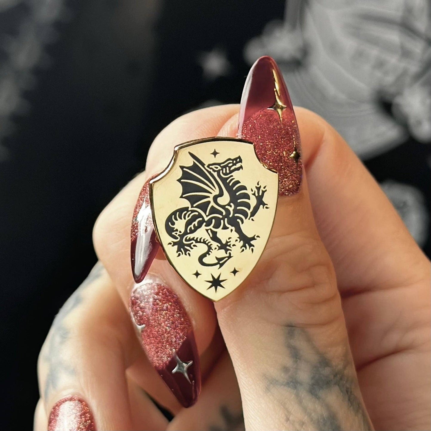 Dragon Shield Enamel Pin