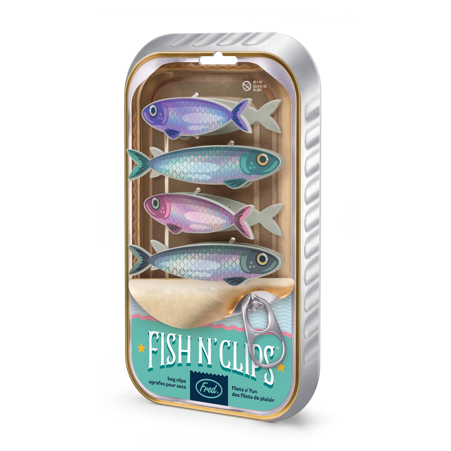 Sardine Fish Bag Clips, Set of 4