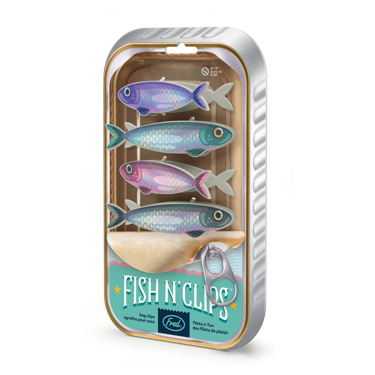 Sardine Fish Bag Clips, Set of 4