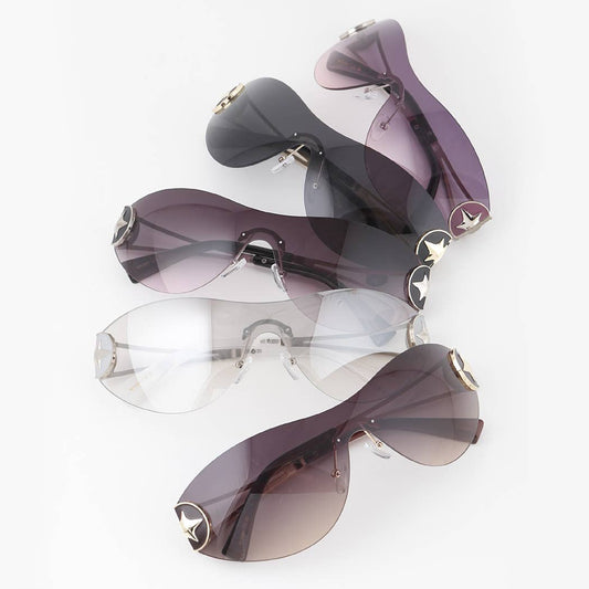 Rimless Star Shield Sunglasses