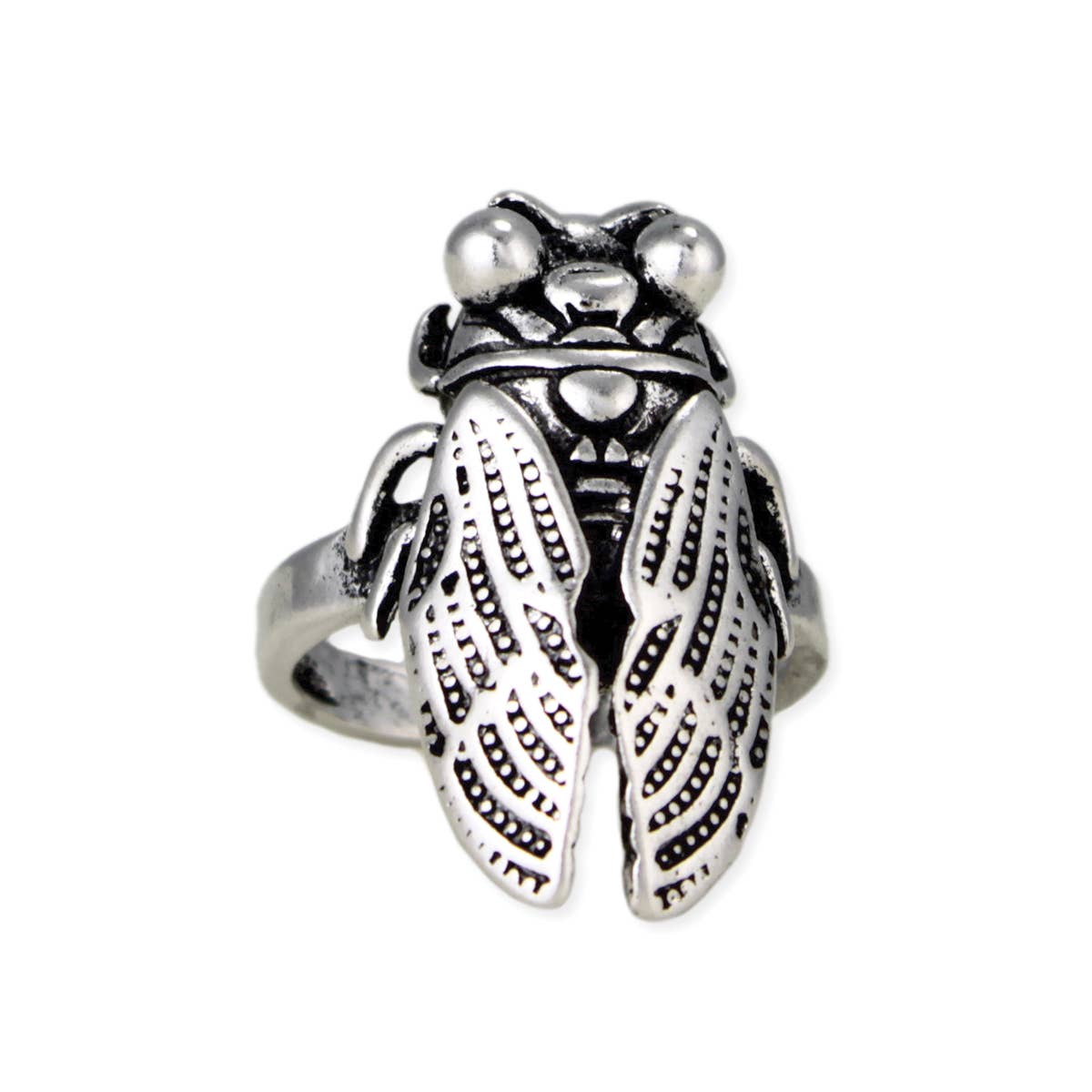 Silver Color Cicada Ring