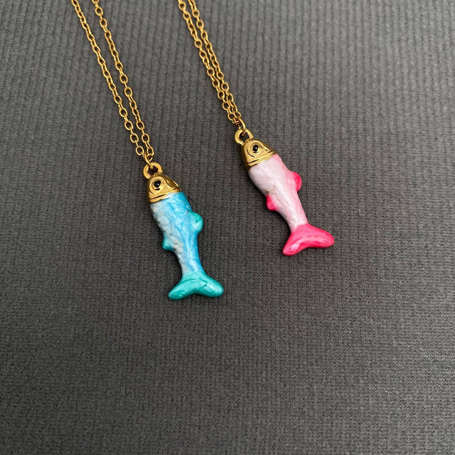 Enamel Fish 18K Gold Plated Stainless Steel Necklace - FGS