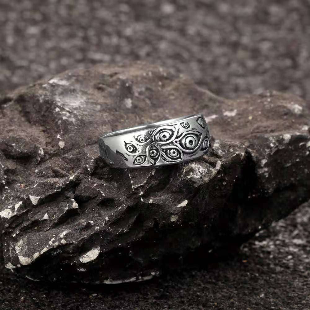 Demon Eyes Ring Alloy Geometric, Size 13
