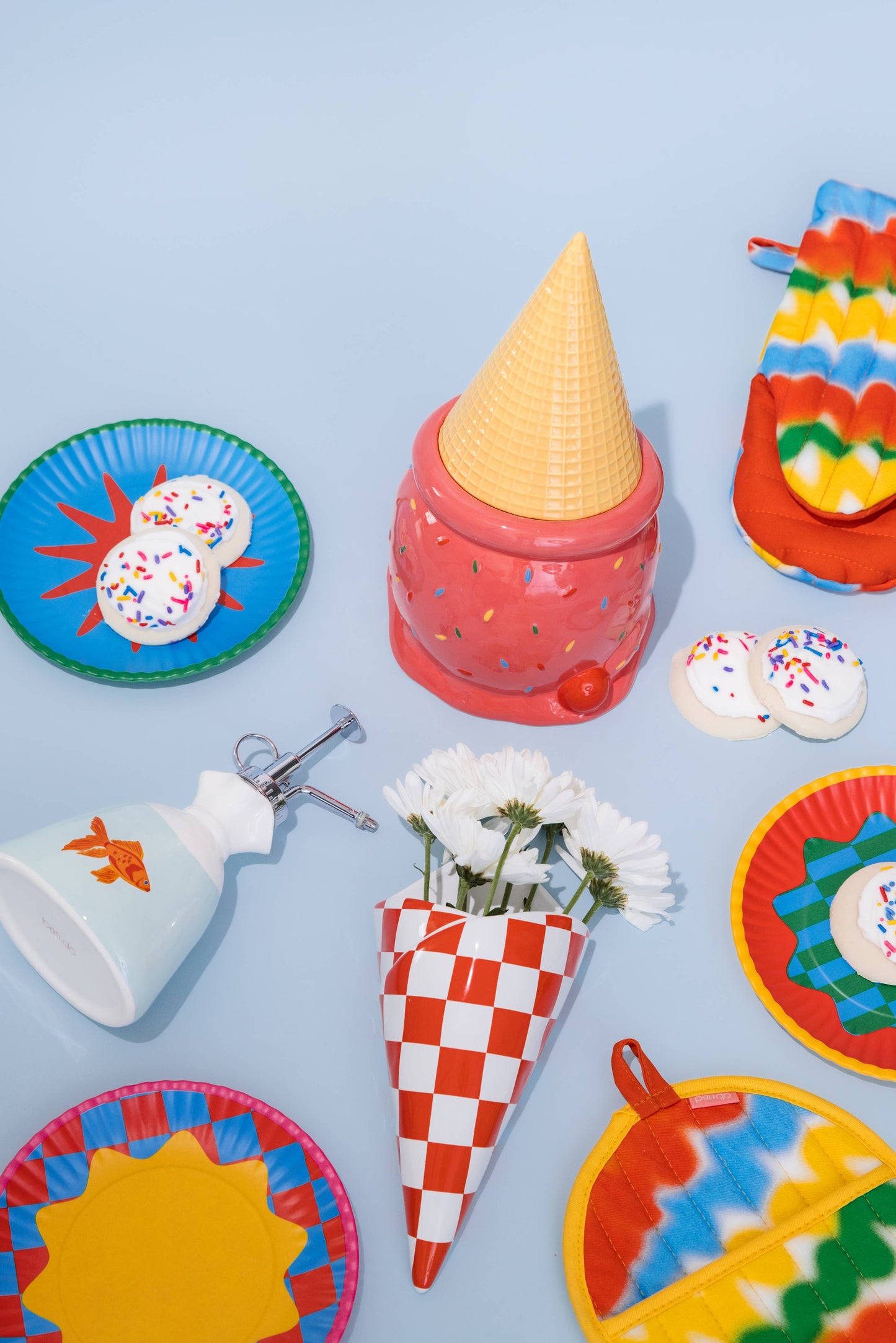 Wall Vase, Checker Bag Ceramic