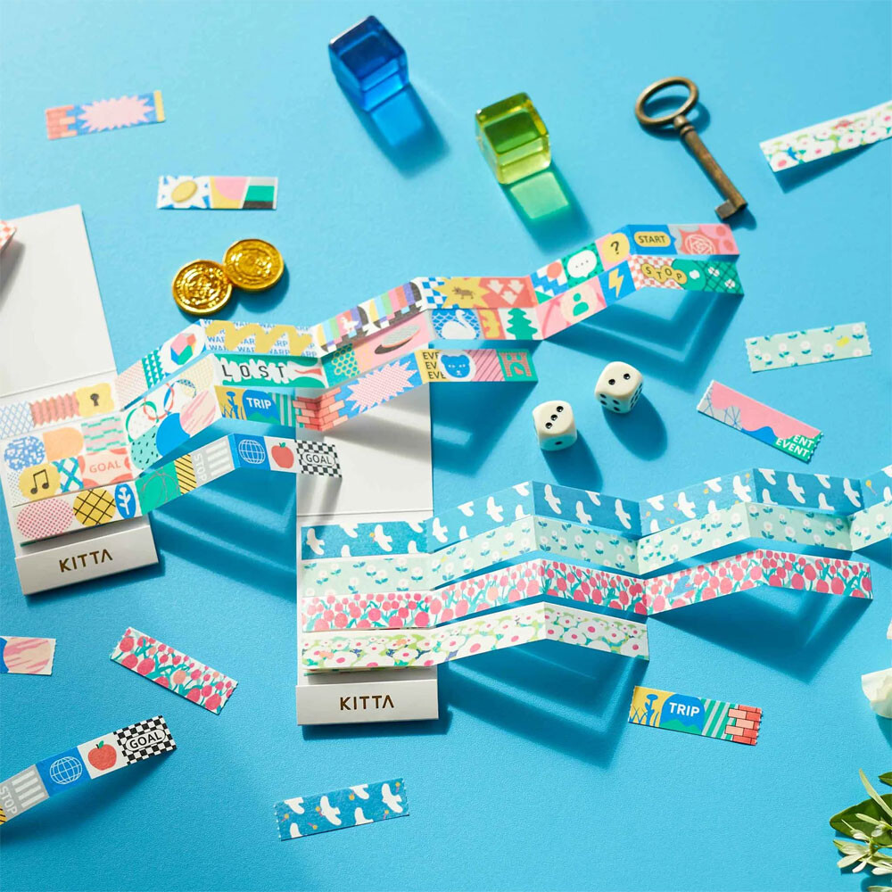 Doves & Tulips Washi Tape Strips, Imported Japan