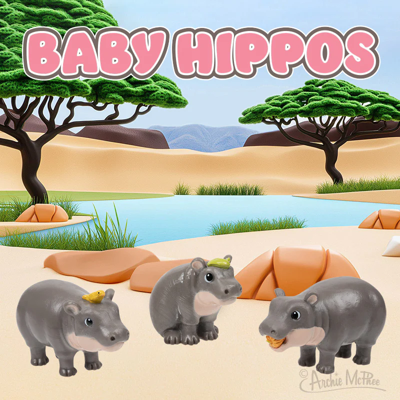 Baby Hippos, 3 pc