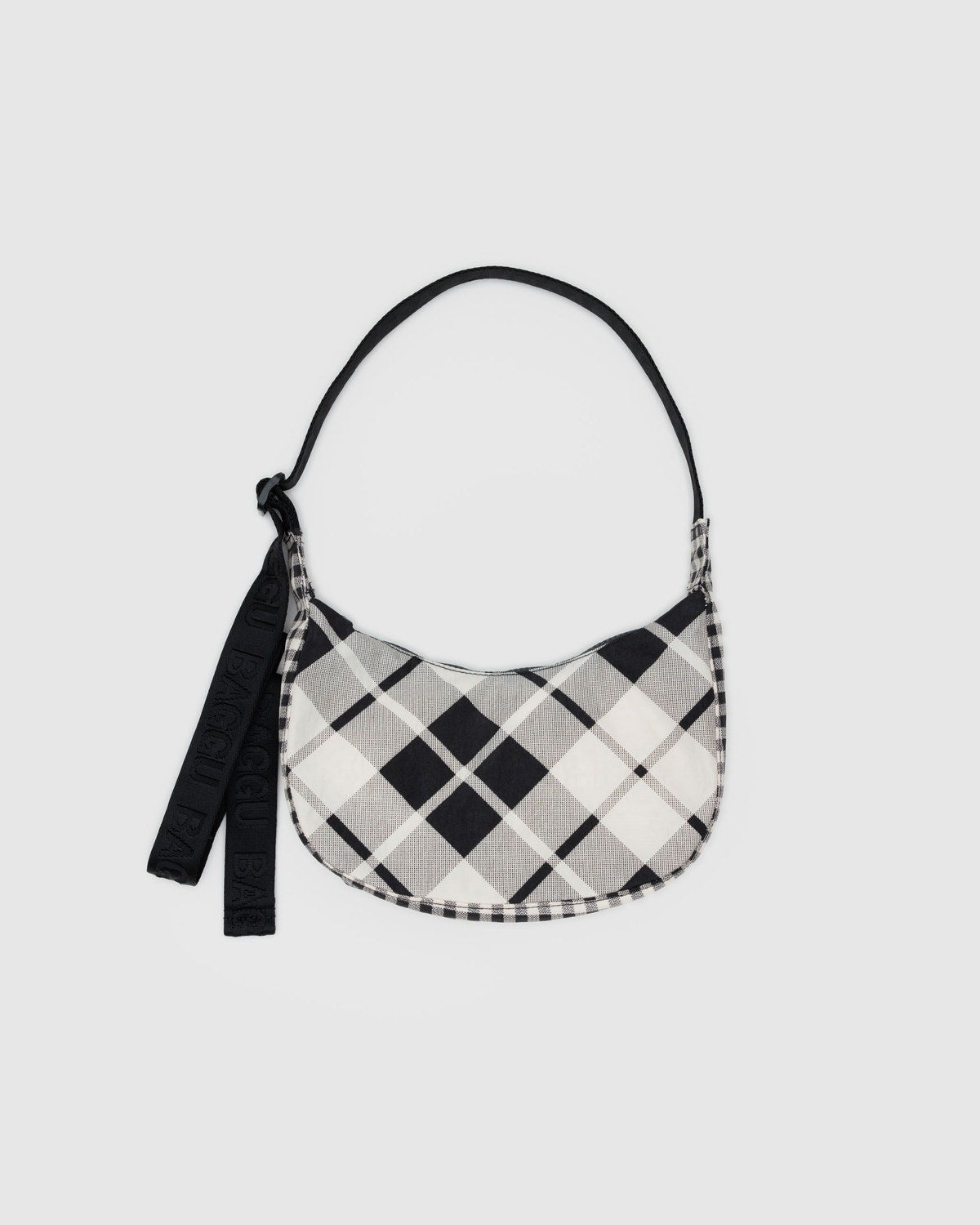 BAGGU • “Mixed Plaid” Small Crescent Bag