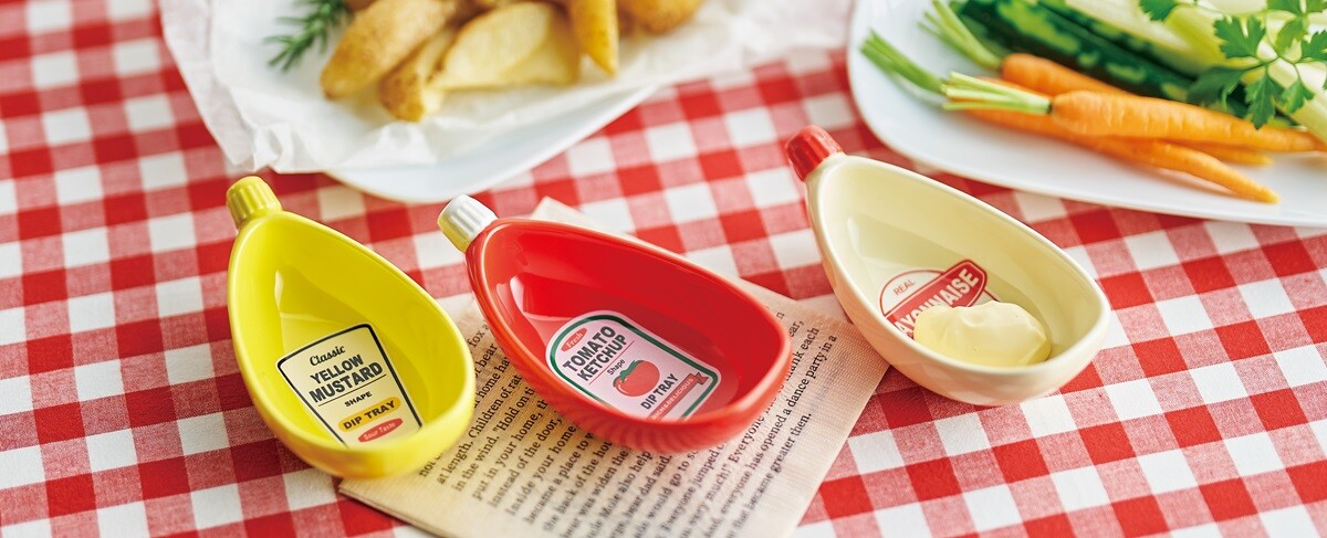 Tomato Ketchup Dipping Plate, Imported Japan