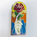 Strike Gently • Stained Glass Rose Pin