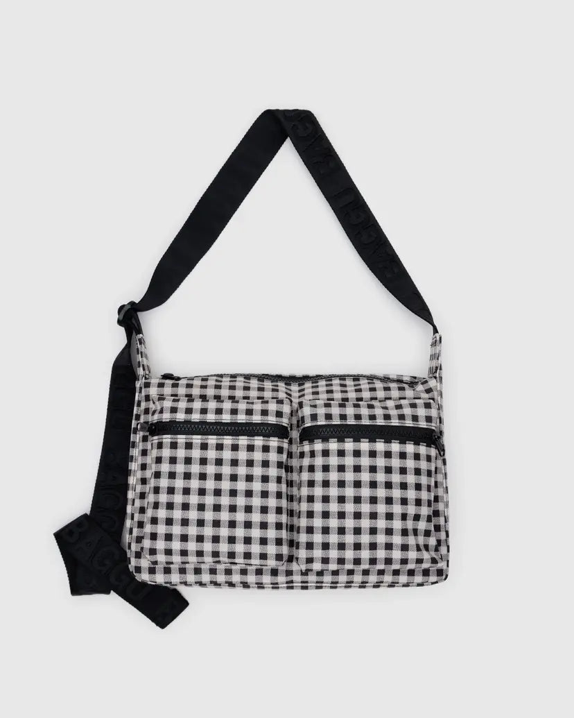 BAGGU • “Black & White Gingham” Medium Cargo Crossbody