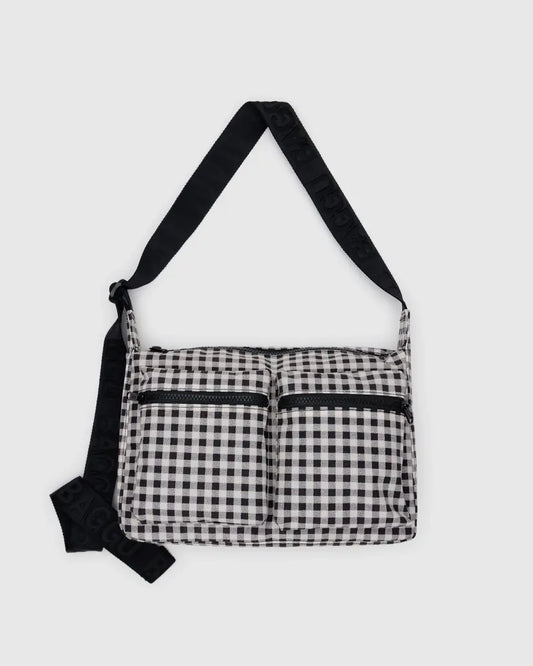 BAGGU • “Black & White Gingham” Medium Cargo Crossbody