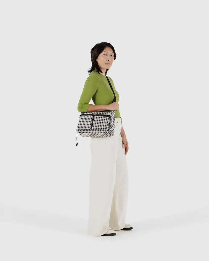 BAGGU • “Black & White Gingham” Medium Cargo Crossbody