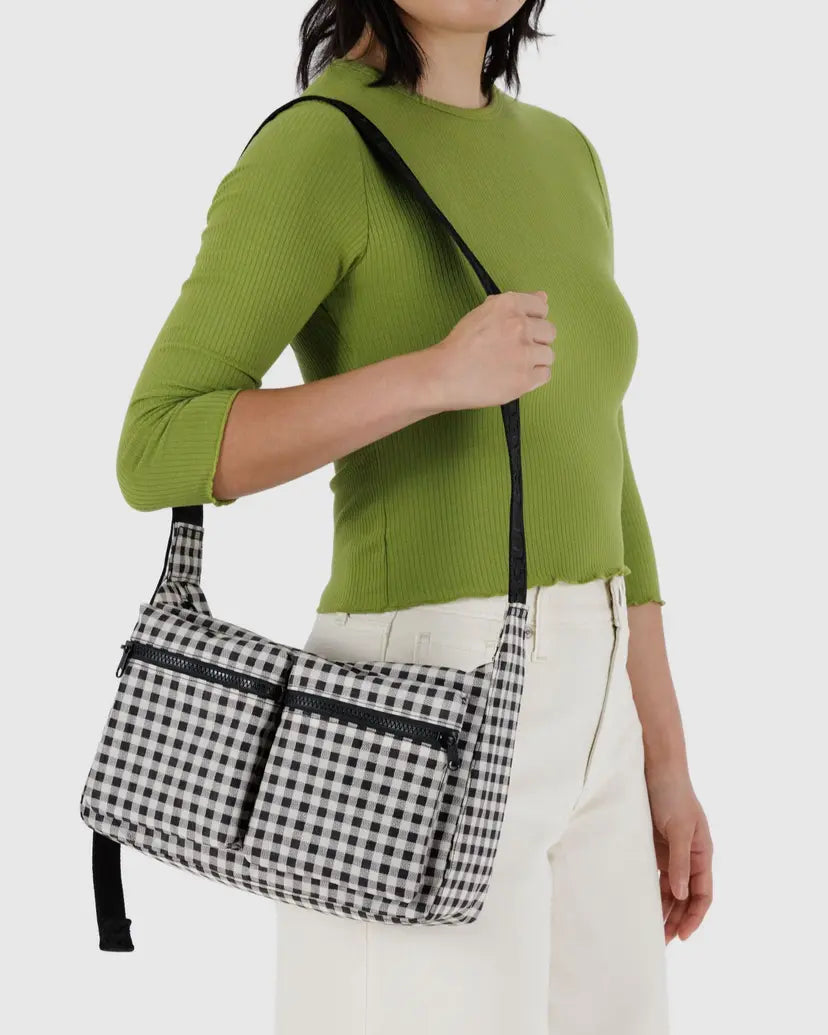 BAGGU • “Black & White Gingham” Medium Cargo Crossbody