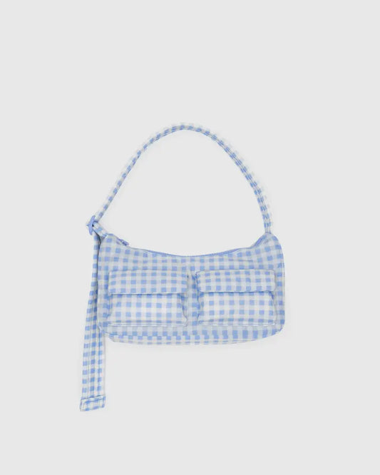 BAGGU • “Light Blue Gingham” Cargo Shoulder Bag