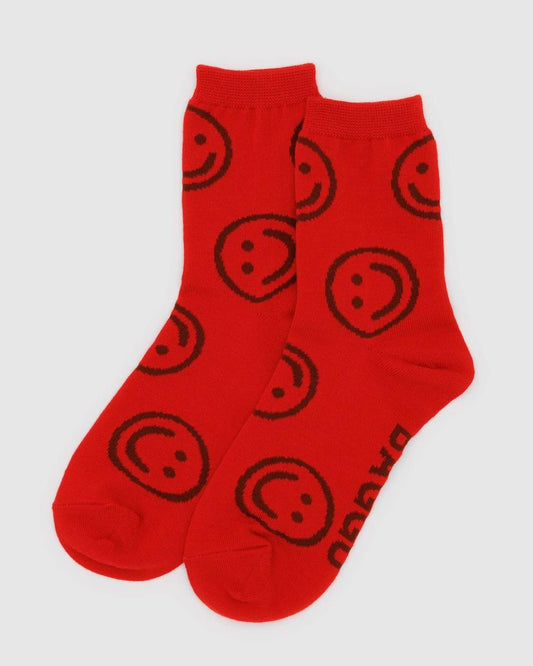 BAGGU • “Red Happy” Crew Socks