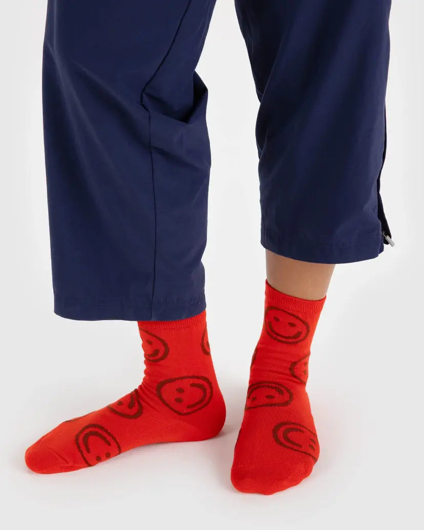BAGGU • “Red Happy” Crew Socks