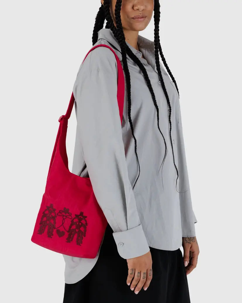 BAGGU • “Embroidered Cowgirl” Small Nylon Bag