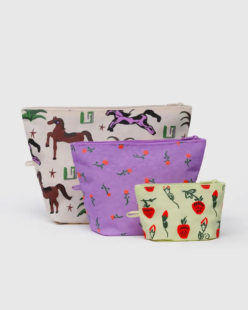 BAGGU • “Painted Prairie” Go Pouch Set