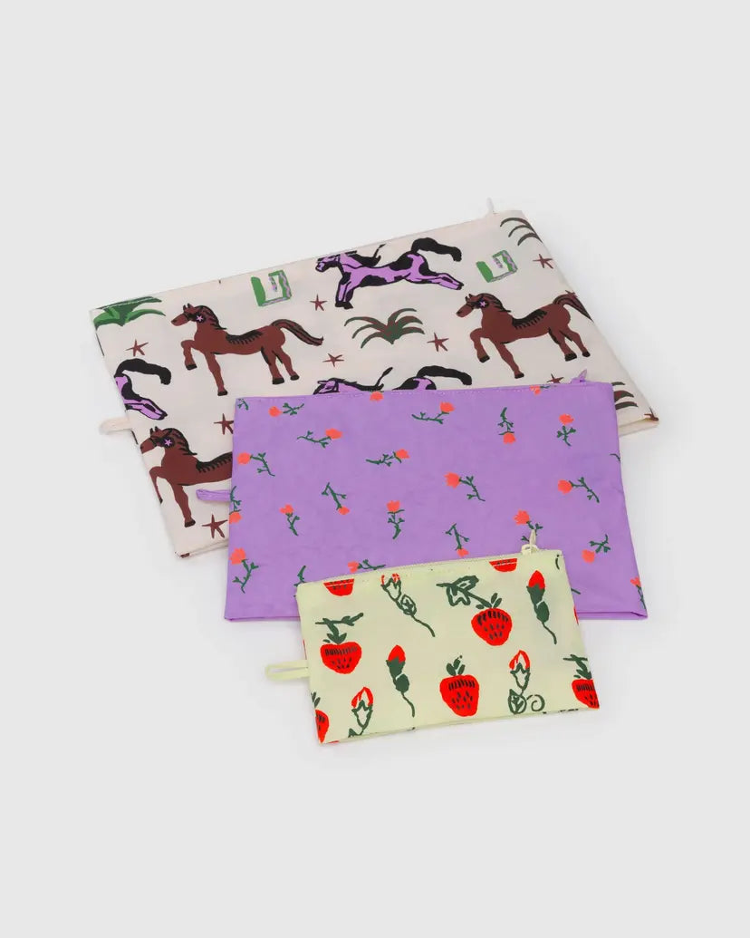 BAGGU • “Painted Prairie” Go Pouch Set