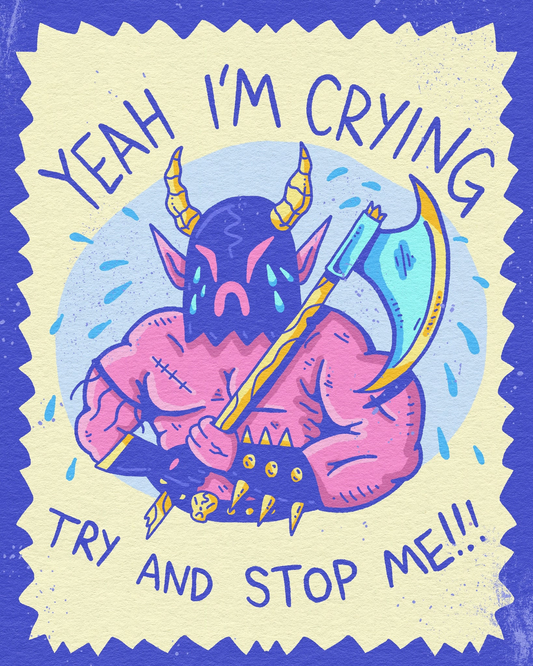 Wizard of Barge • 5” x 11.5” Risograph Print, Crybaby