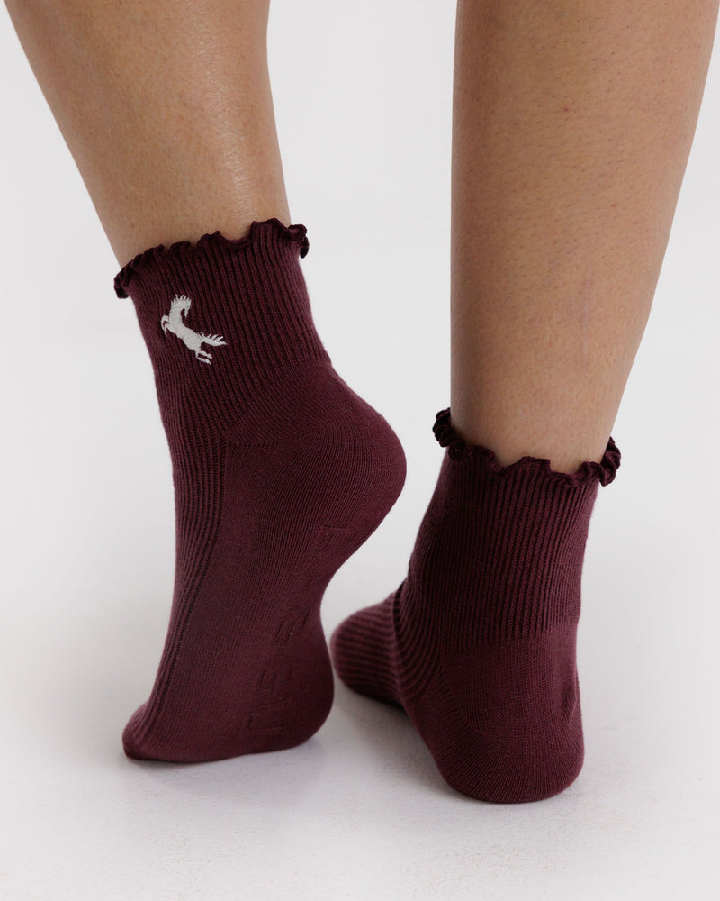 BAGGU• “Mahogany And Navy Icons” Lettuce Edge Two Set Socks