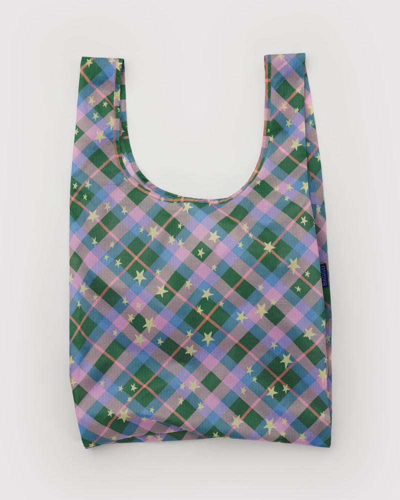BAGGU • “Green Star Plaid” Standard Baggu