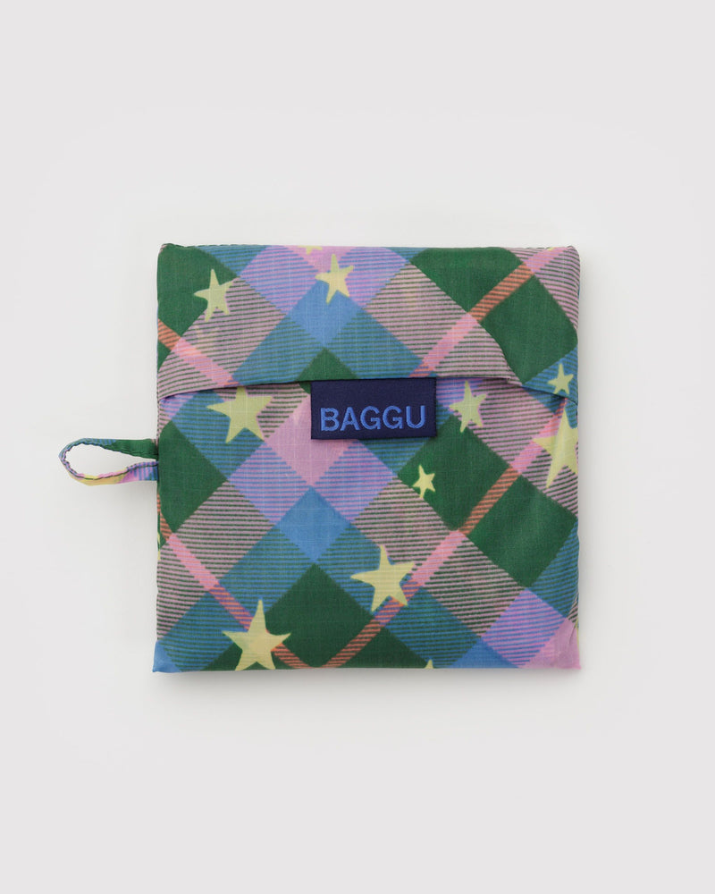 BAGGU • “Green Star Plaid” Standard Baggu