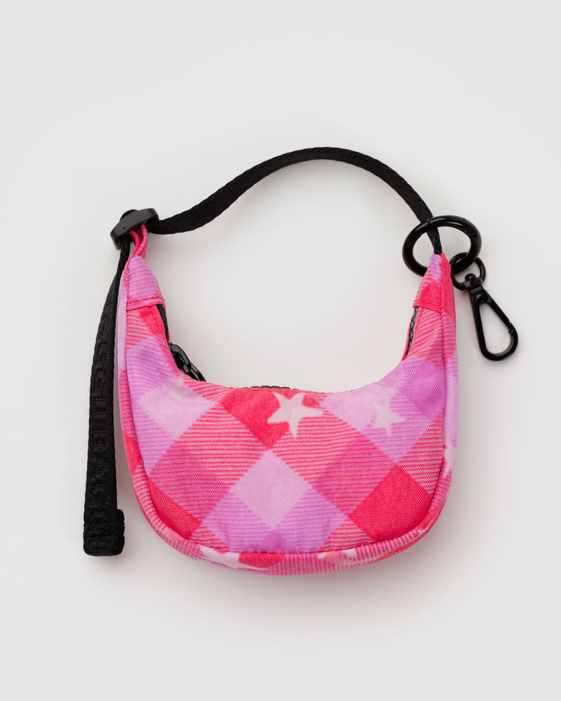 BAGGU • “Pink Star Plaid” Crescent Bag Charm