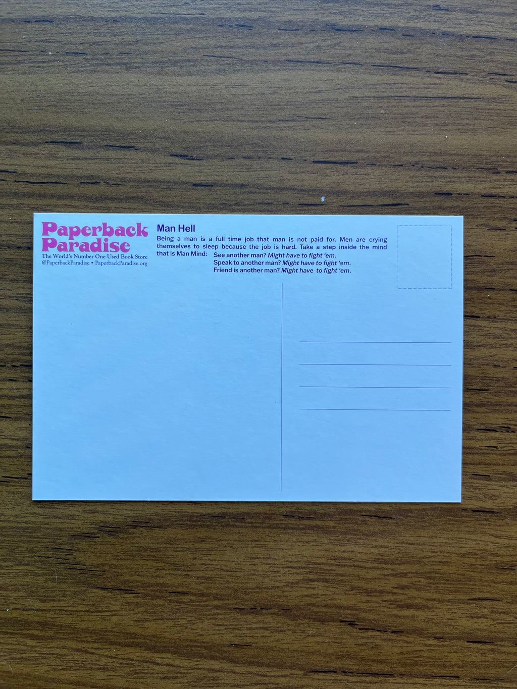 Man Hell Postcard