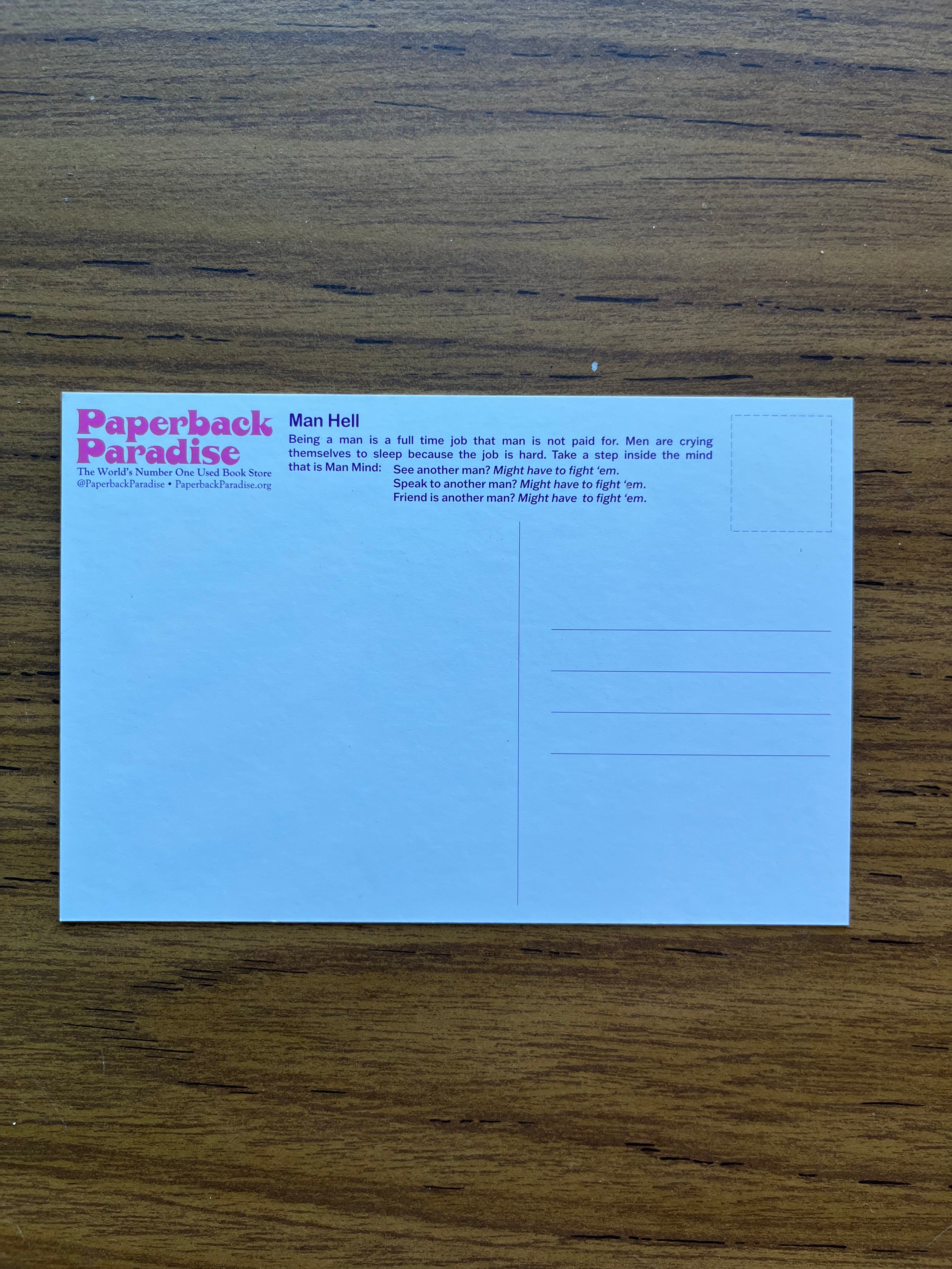 Man Hell Postcard