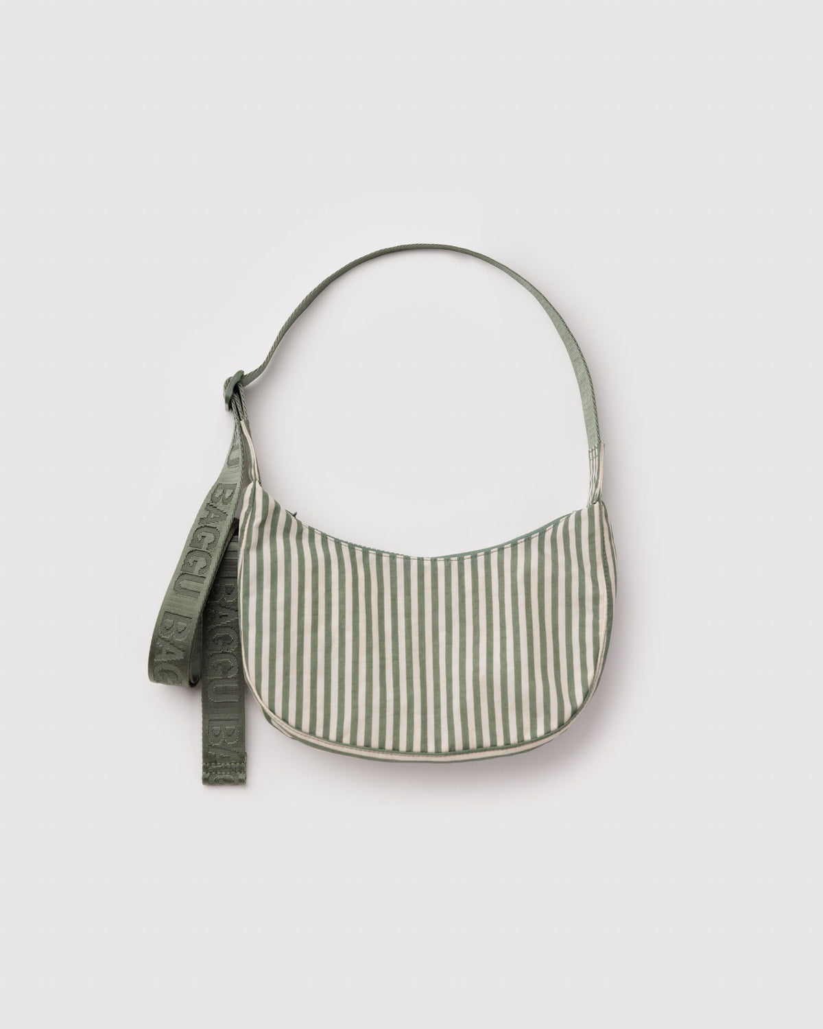 BAGGU • “Sage Stripe” Small Crescent Bag