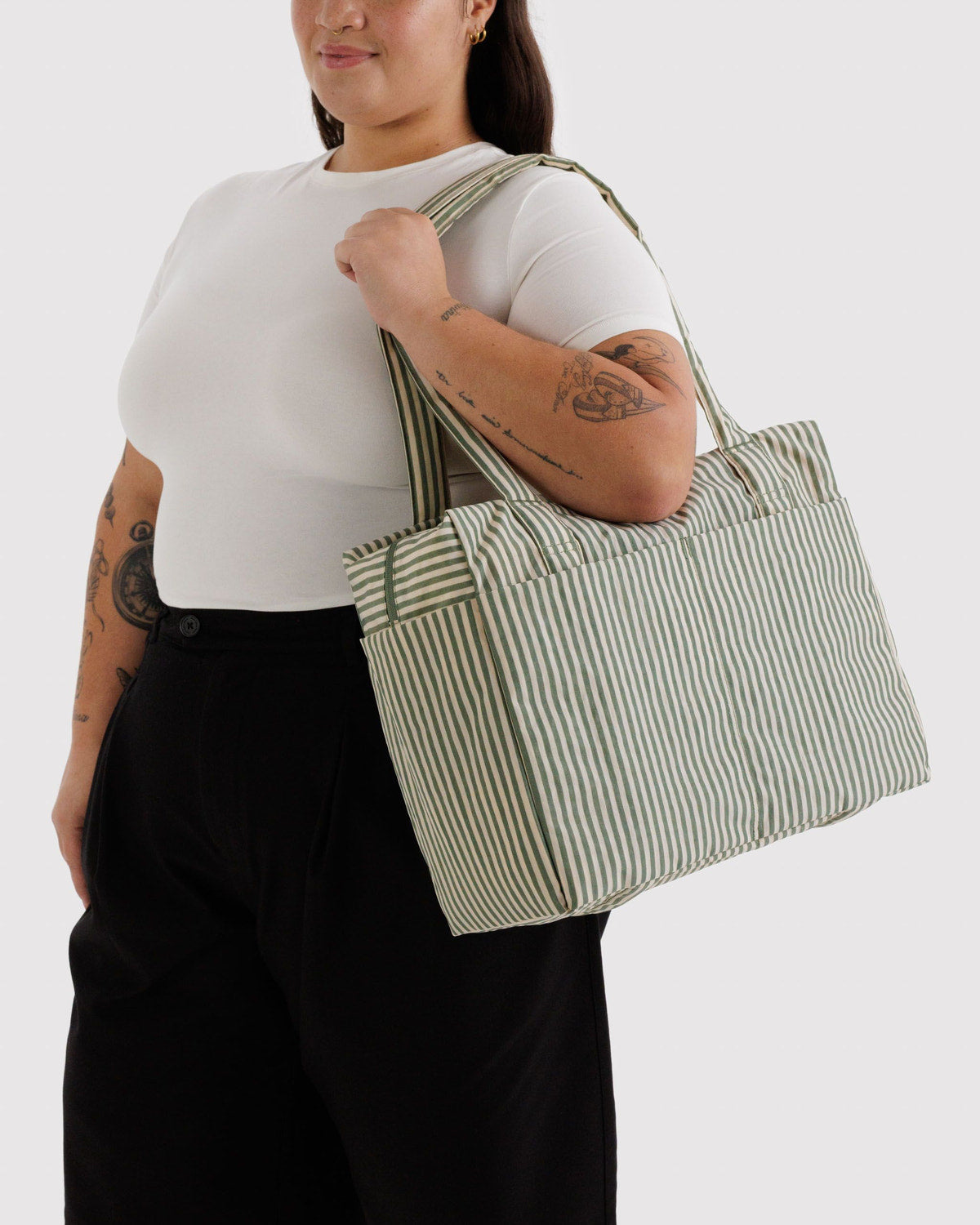 BAGGU • “Sage Stripe” Small Cloud Carry-On