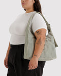 BAGGU • “Sage Stripe” Nylon Shoulder Bag