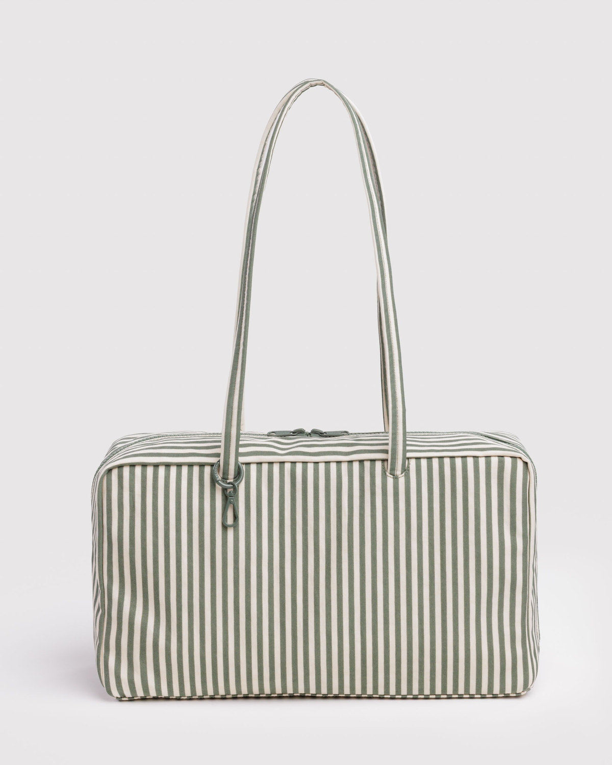 BAGGU • “Sage Stripe” Medium Nylon Bowler Bag