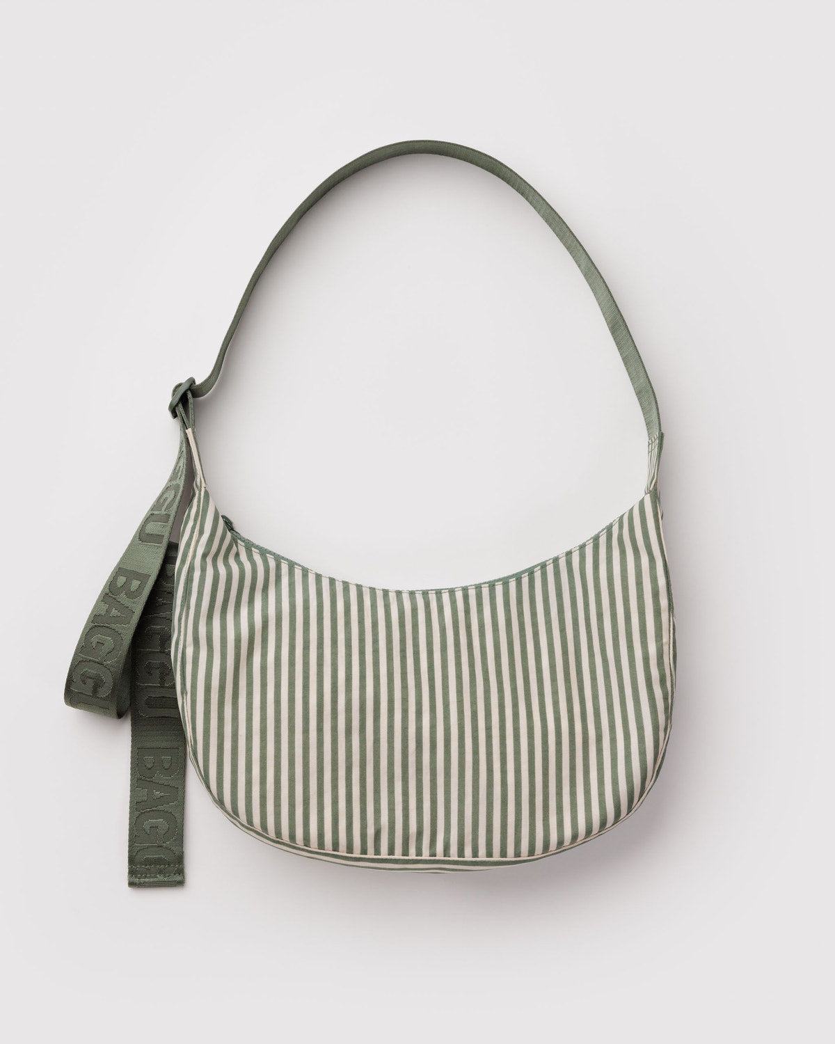 BAGGU • “Sage Stripe” Medium Crescent Bag
