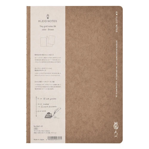 Kleid • B6 Saddle Stitch Grid Pattern Notebook, 5 colors, Imported Japan